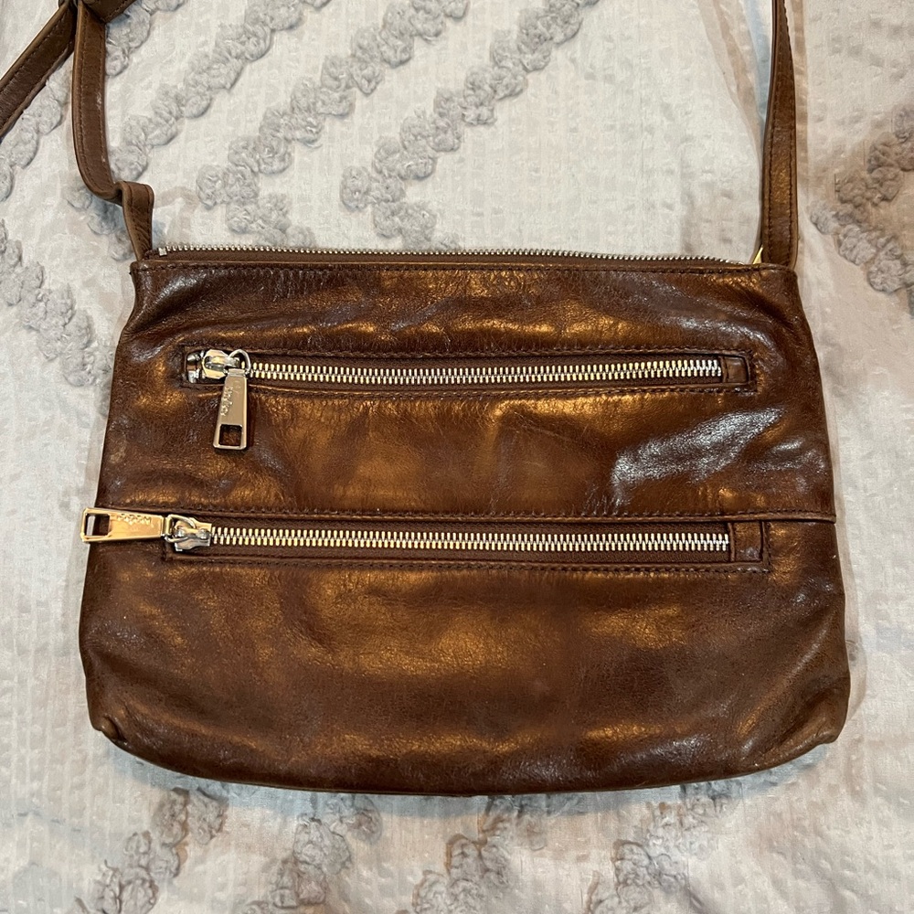 HOBO Purple and Brown Leather Bag